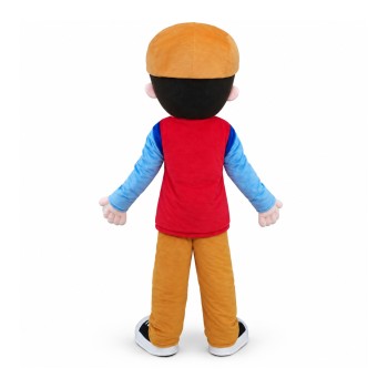 Brown Hat Boy Mascot Costume