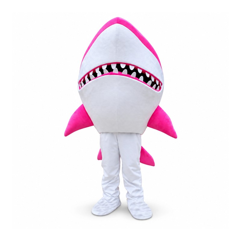 Cute Pink Shark Mascot Costume