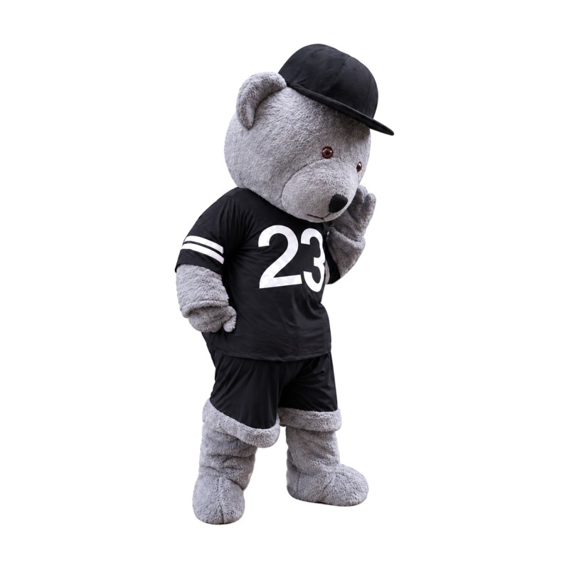 Grey Teddy Bear Mascot Costume
