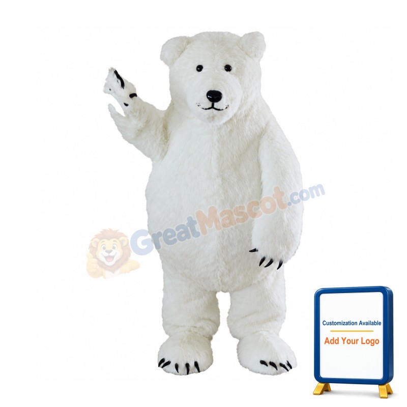 White Polar Bear Mascot Costume