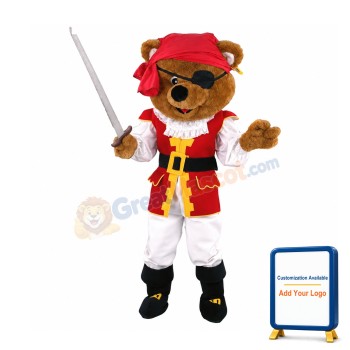 Pirates Brown Bear Mascot Costume
