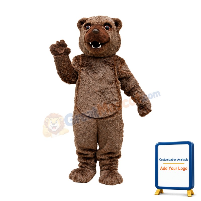 Plush Material Brown Bear Mascot Costume