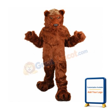 Long Hair Plush Grizzly Bear Mascot Costume