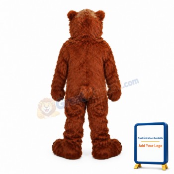 Long Hair Plush Grizzly Bear Mascot Costume