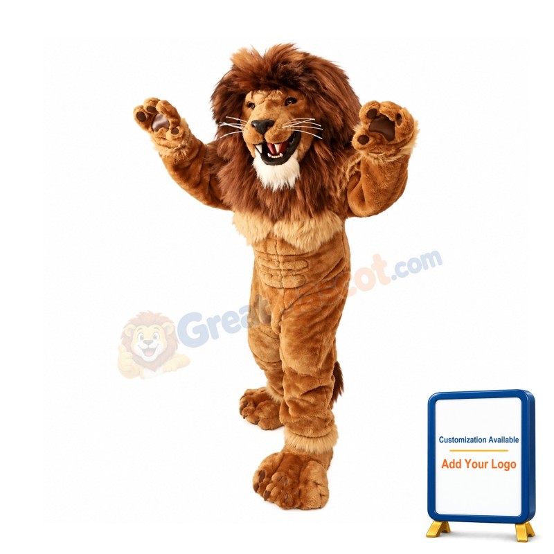 Friendly Lion Mascot Costume Power Lion Costume for Adult