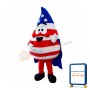 US Flag Print Water Drop Mascot Costume