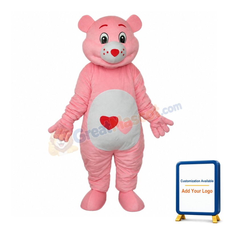 Red Heart Bear Mascot Adult Costume