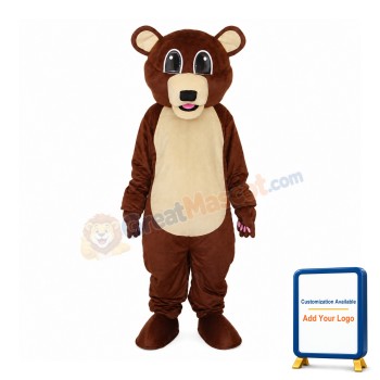 Big Eyes Brown Bear Mascot Adult Costume