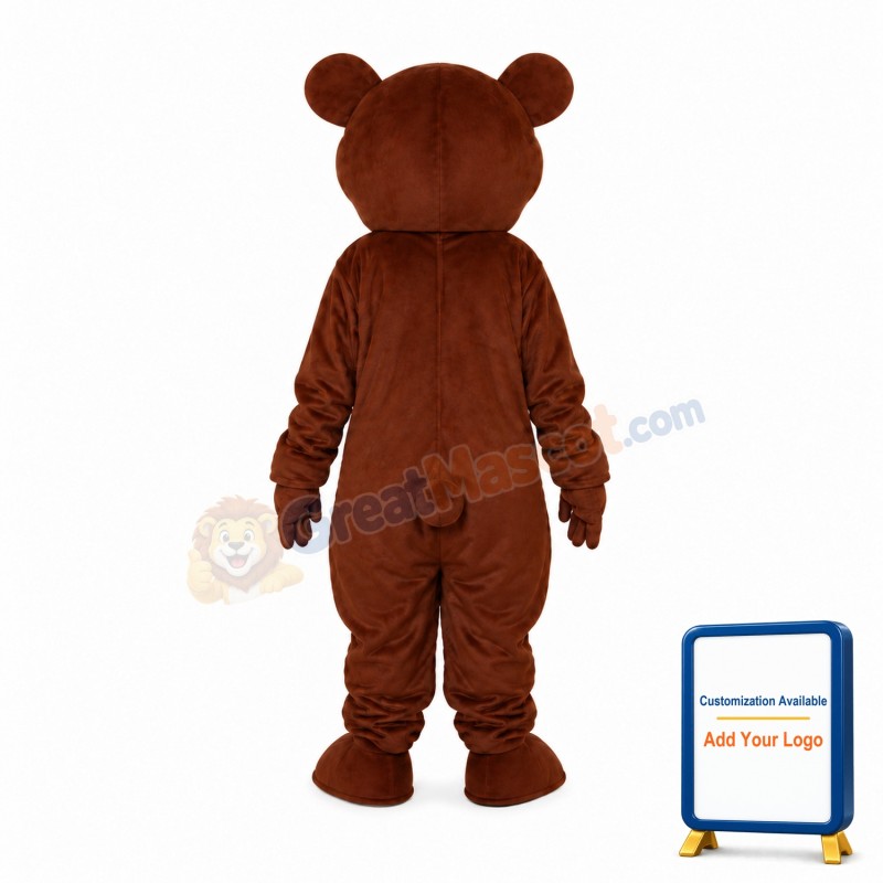 Big Eyes Brown Bear Mascot Adult Costume