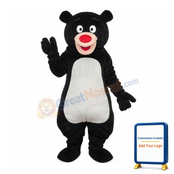 Black Blue Bear Mascot Adult Costume