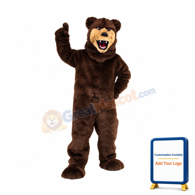 Grizzly Bear Flexible Mascot Costume