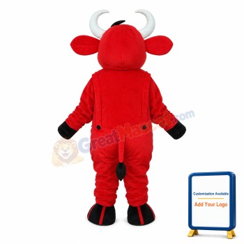 2nd Version Red Cow Mascot Adult Costume