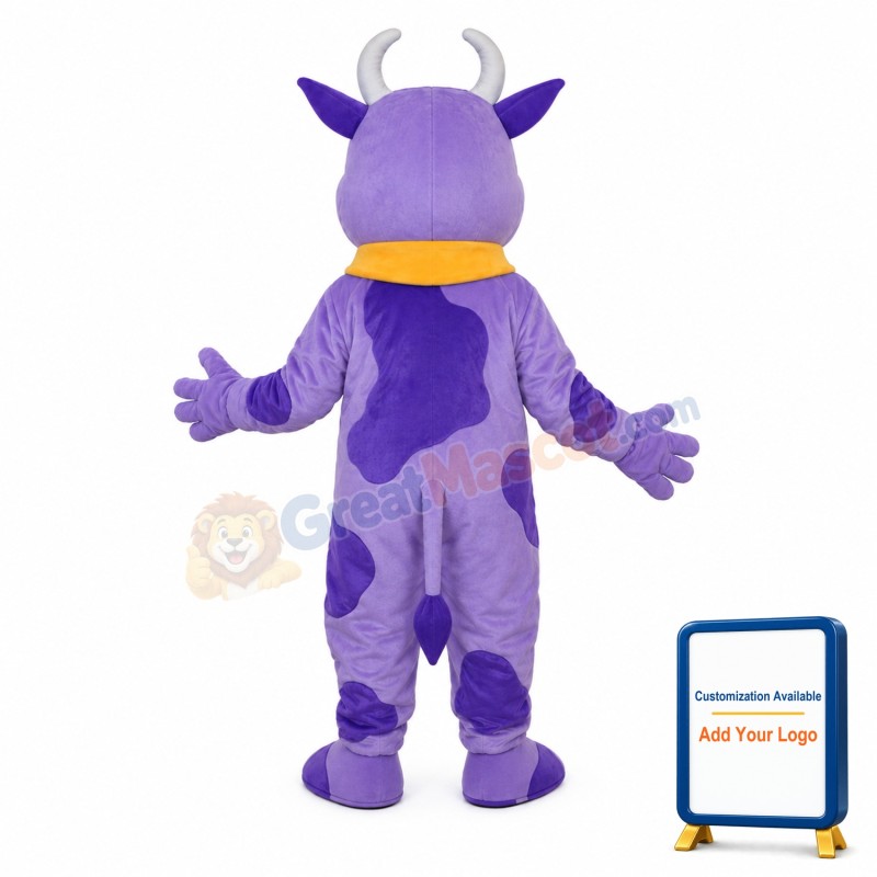 Purple Cow Mascot Adult Costume