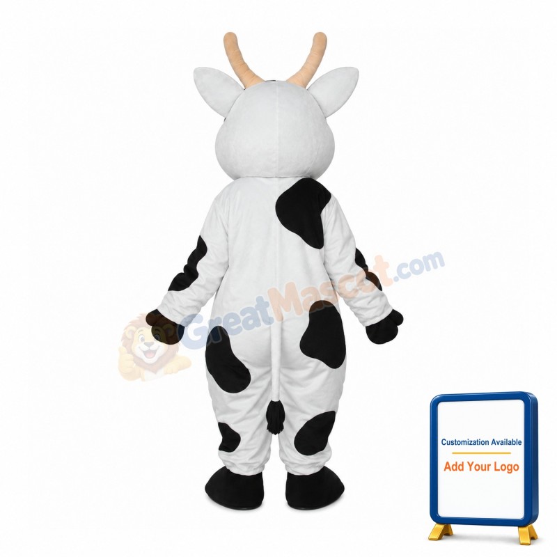 Black Dot Cow Mascot Adult Costume