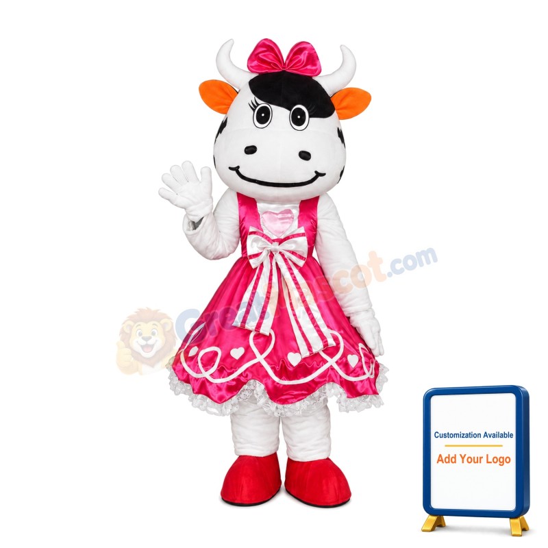Pink Cattle Mascot Costume Free Shipping