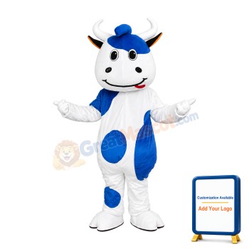 Blue Cattle Mascot Costume Free Shipping