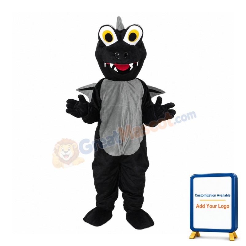 Black Dinosaurs Mascot Adult Costume