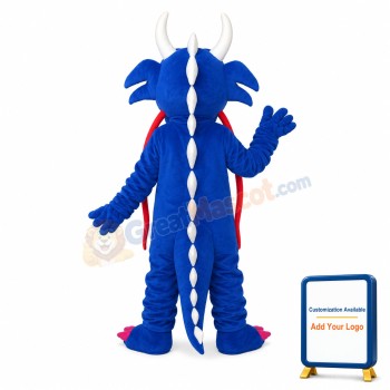 Blue Mushu Mascot Adult Costume