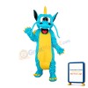 Blue Yellow Serrated Teeth Dragon Mascot Adult Costume