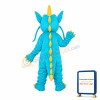 Blue Yellow Serrated Teeth Dragon Mascot Adult Costume