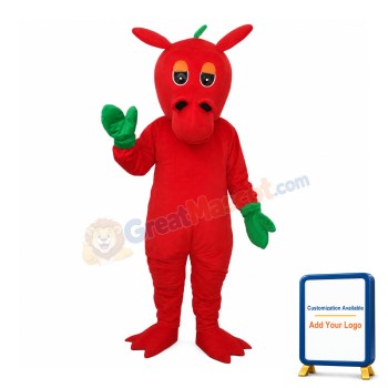 Flower Red Dragon Mascot Adult Costume
