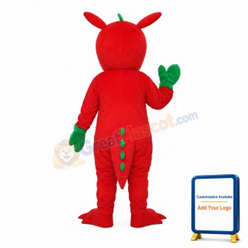 Flower Red Dragon Mascot Adult Costume