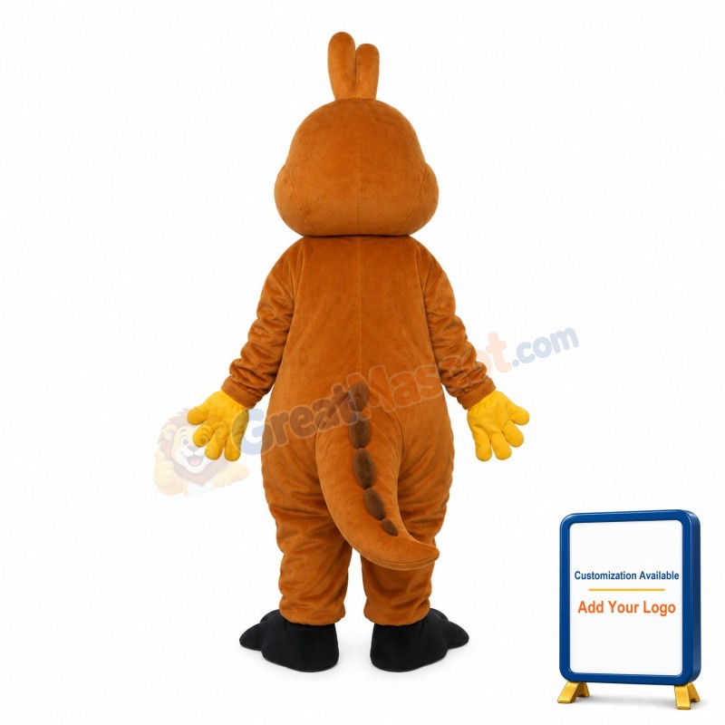 Golden Brown Dinosaur Mascot Adult Costume
