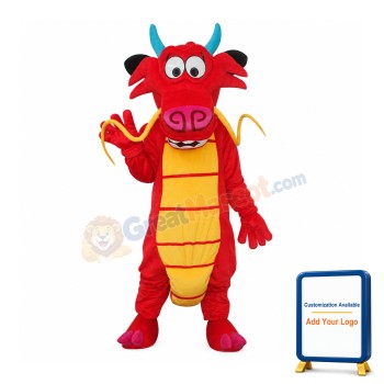 Red Mushu Mascot Adult Costume