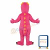 Pink Dinosaur with Glasses Mascot Adult Costume