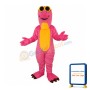 Pink Dinosaur with Glasses Mascot Adult Costume