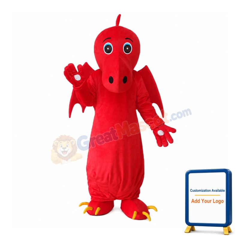 Red Chinese Dragon Mascot Adult Costume