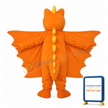 Revised Version Orange Long Thorn Dragon Mascot Adult Costume