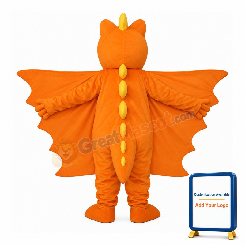 Revised Version Orange Long Thorn Dragon Mascot Adult Costume