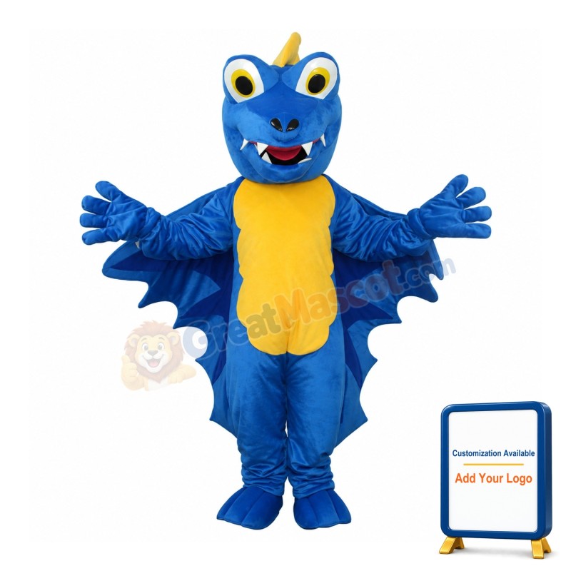 Revision Blue Dinosaur Mascot Adult Costume