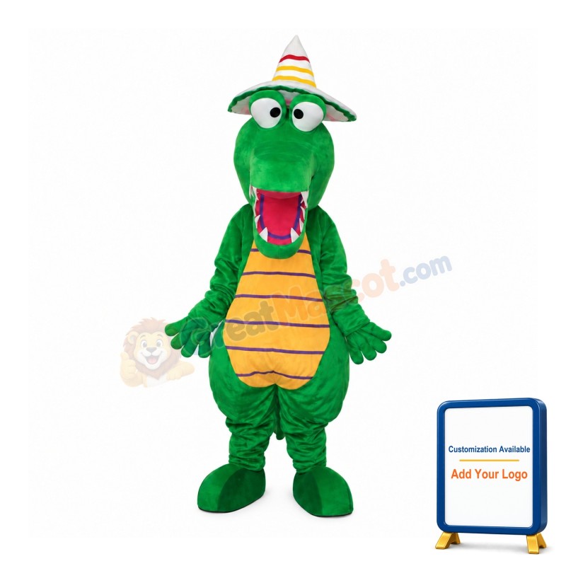 Crocodile with Hat Mascot Adult Costume