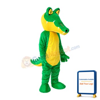 Long Mouth Green Crocodile Adult Mascot Costume