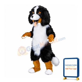 White & Black Sheep Dog Mascot Costume