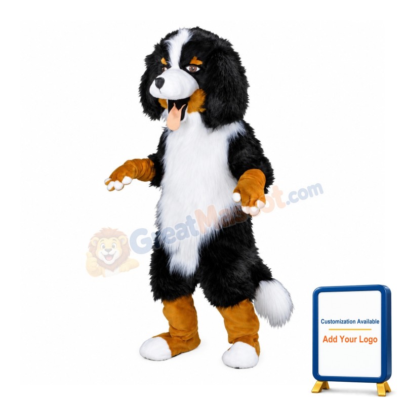 White & Black Sheep Dog Mascot Costume