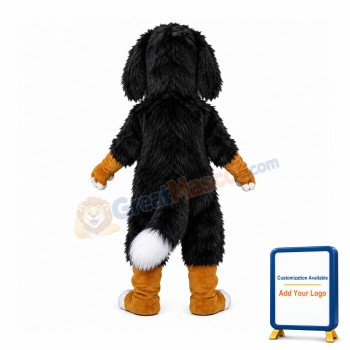 White & Black Sheep Dog Mascot Costume