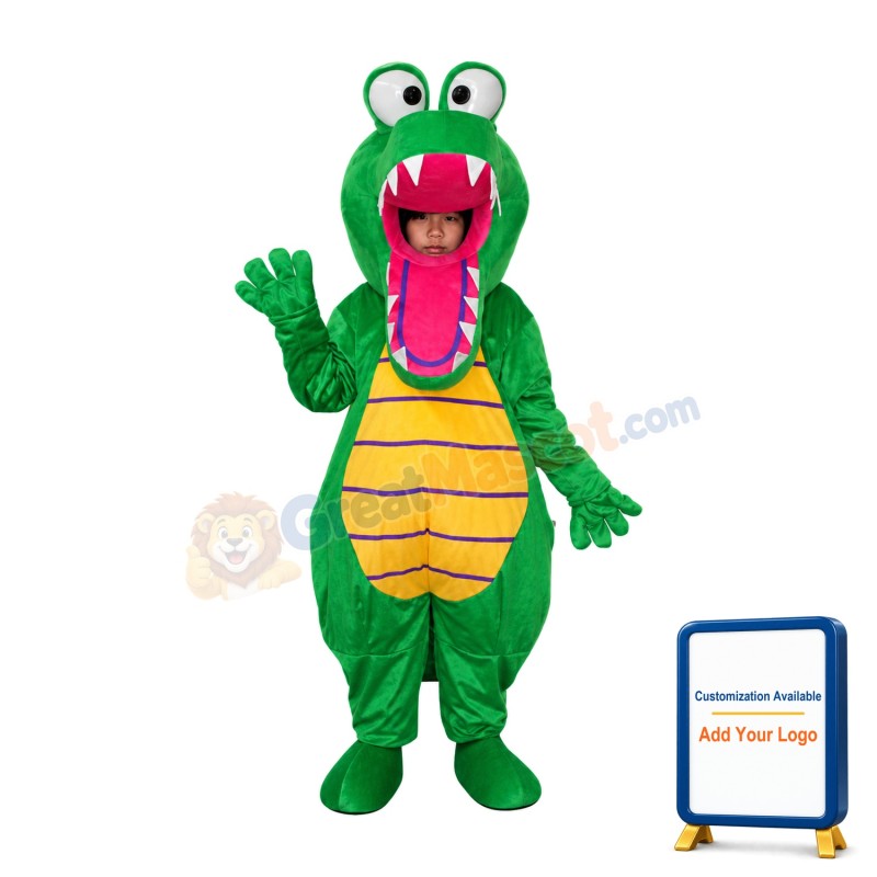 Open Mouth Crocodile Mascot Adult Costume