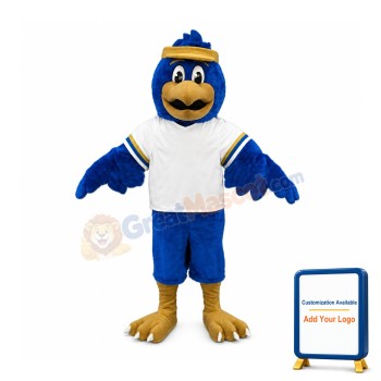 Blue Falcon Mascot Costume Character Eagle Bird