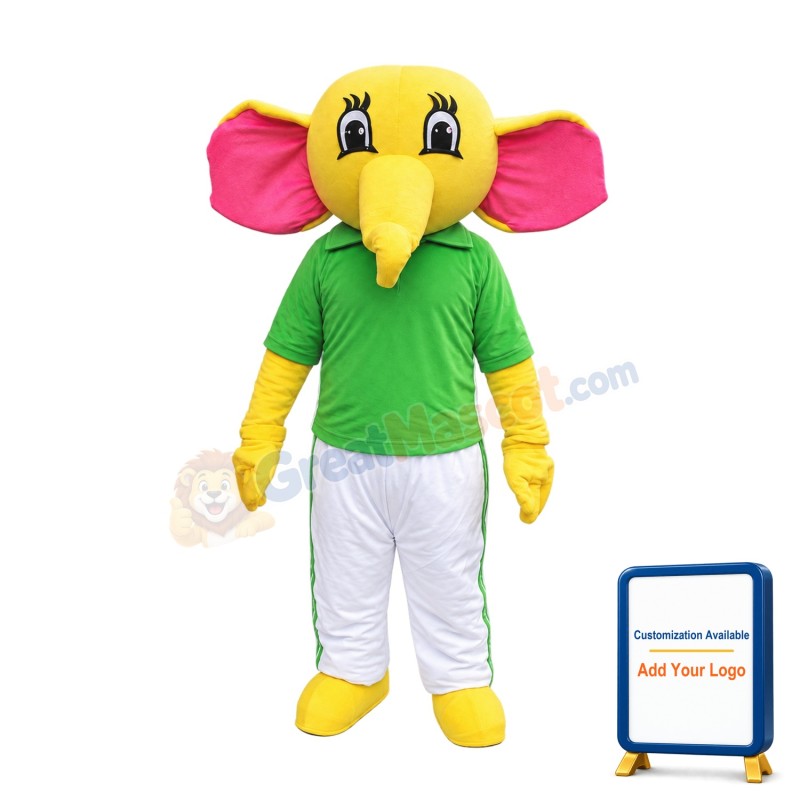 Yellow Elephant Mascot Costume Cartoon Costum Free Shipping