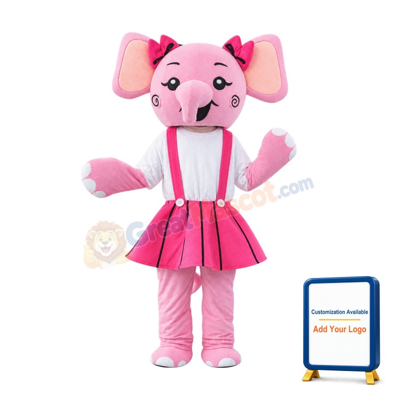 Pink Elephant Mascot Costume Cartoon Costum Free Shipping