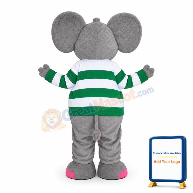 Gray & Pink Elephant Mascot Costume Cartoon Costume