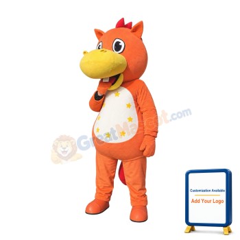 Orange Hippo Mascot Costume