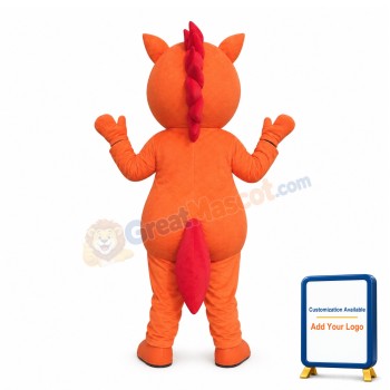 Orange Hippo Mascot Costume