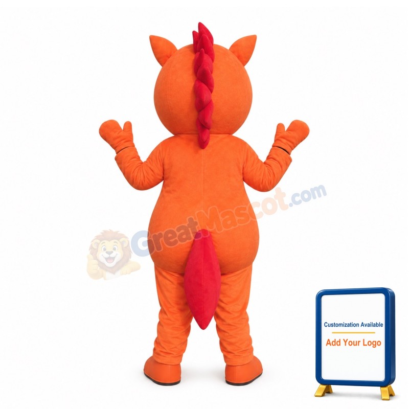 Orange Hippo Mascot Costume
