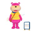 Pink Hippo Mascot Costume