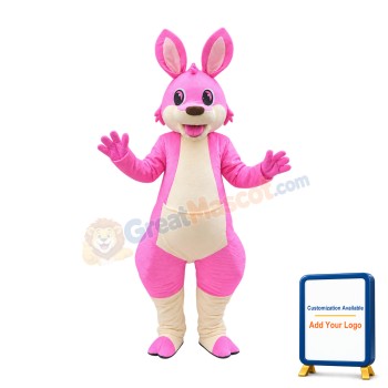 Pink Cartoon Kangaroo Mascot Costume Free Shipping