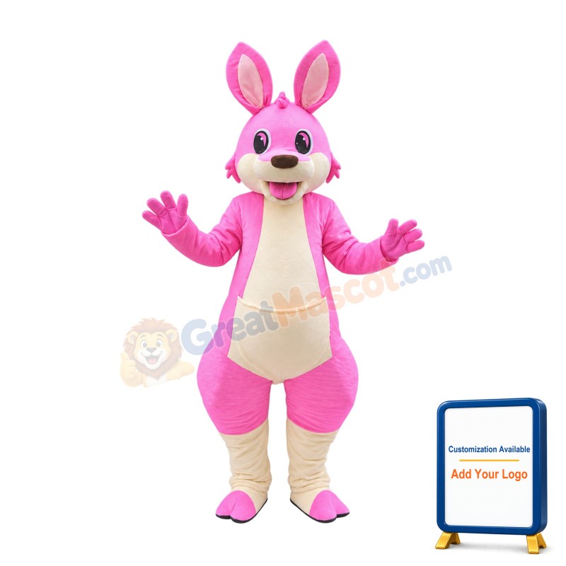 Pink Cartoon Kangaroo Mascot Costume Free Shipping